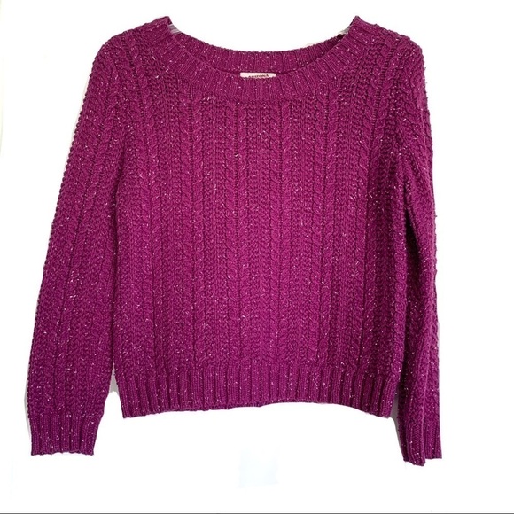 Arizona Jean Co Purple 3/4 Sleeve Round Neck Knit Sweater size Small - Picture 1 of 7